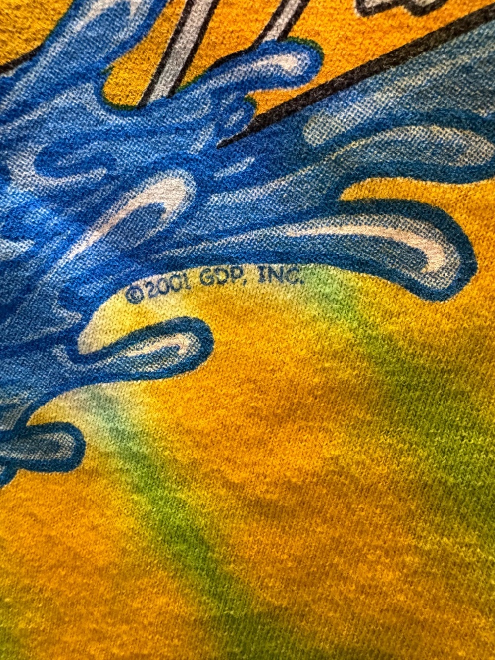 Vintage Liquid Blue Grateful Dead Tie Dye Tee Shirt - Picture 4 of 5
